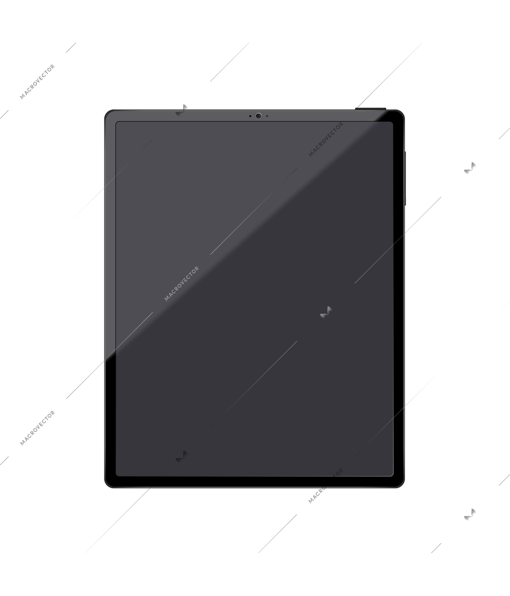 Laptop smartphone mockups realistic composition with isolated image front view of touch screen pad vector illustration