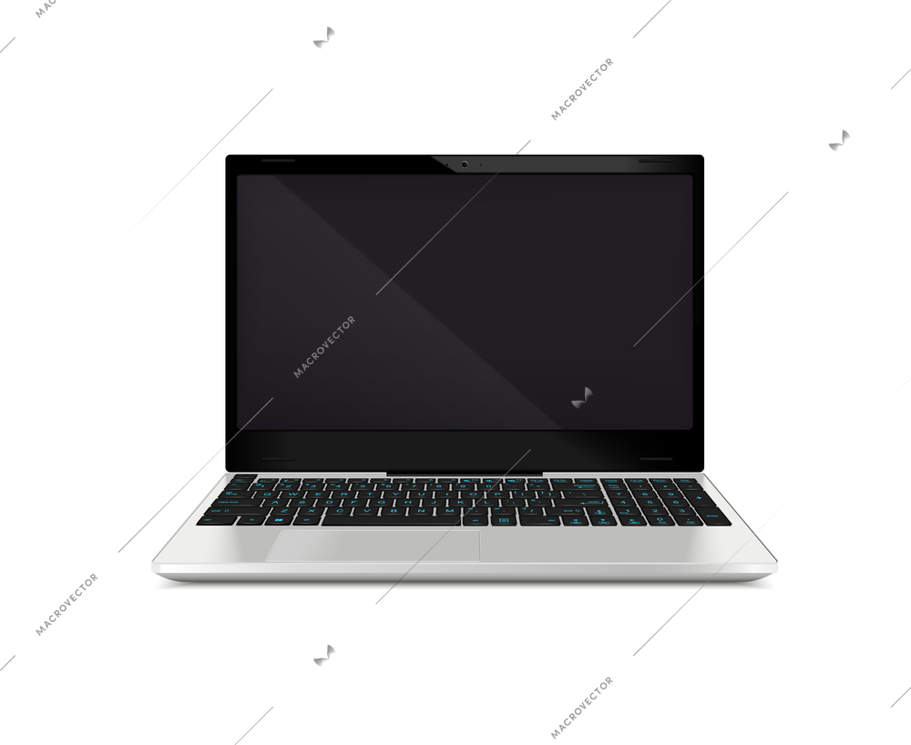 Laptop mockups realistic composition with isolated image of portable computer with shadows vector illustration