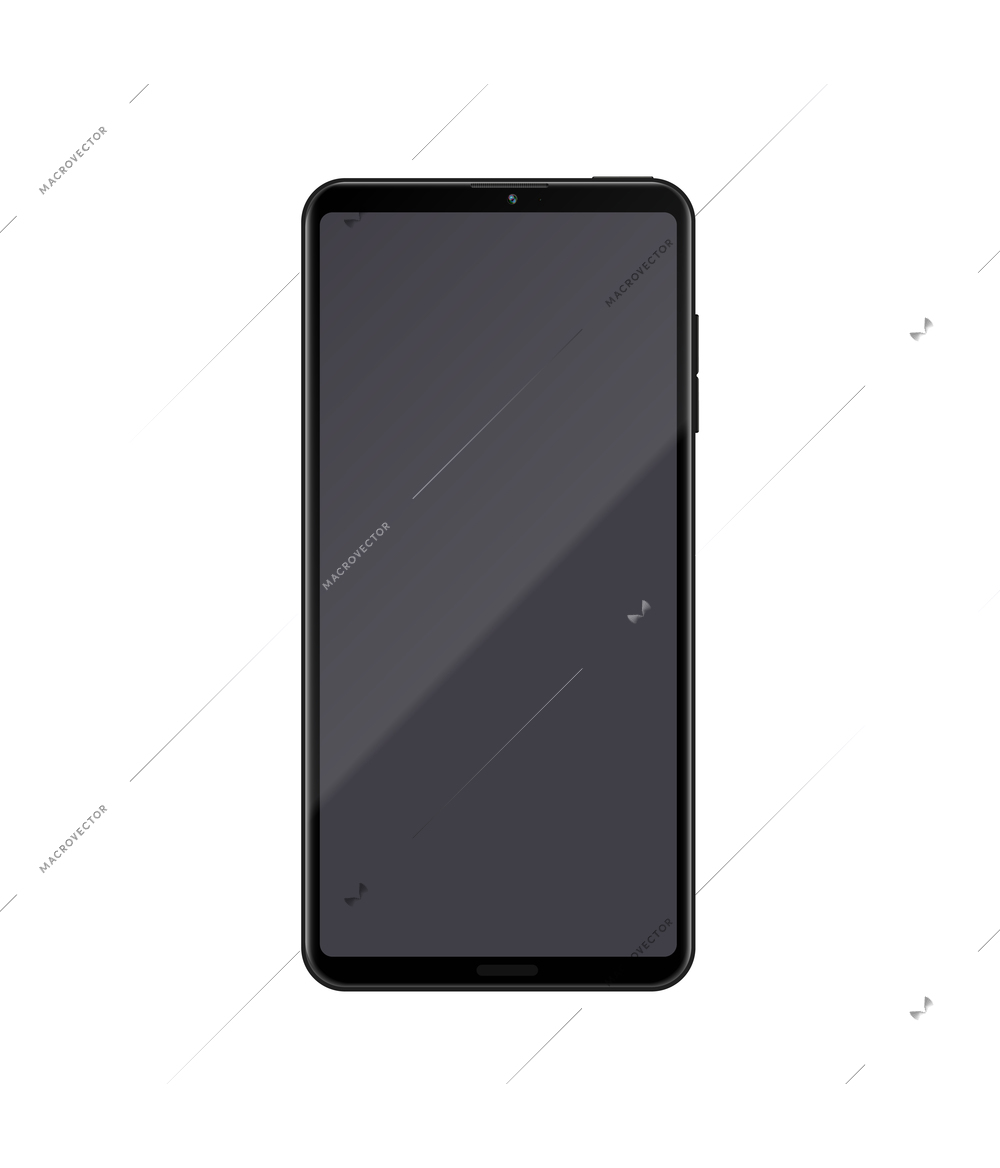 Smartphone mockups realistic composition with isolated image of touch screen phone on blank background vector illustration