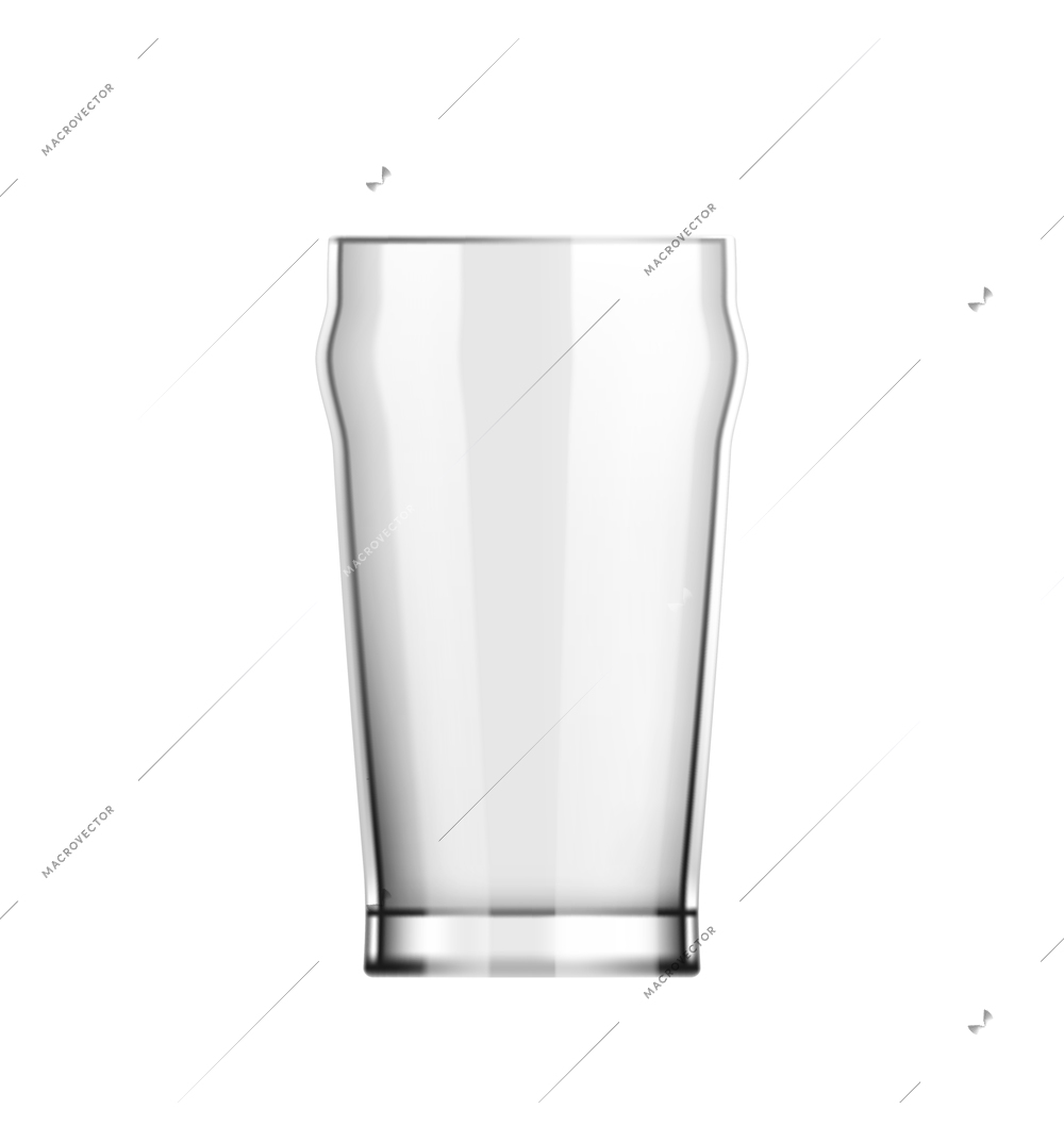 Beer realistic composition with isolated image of big beer glass vector illustration