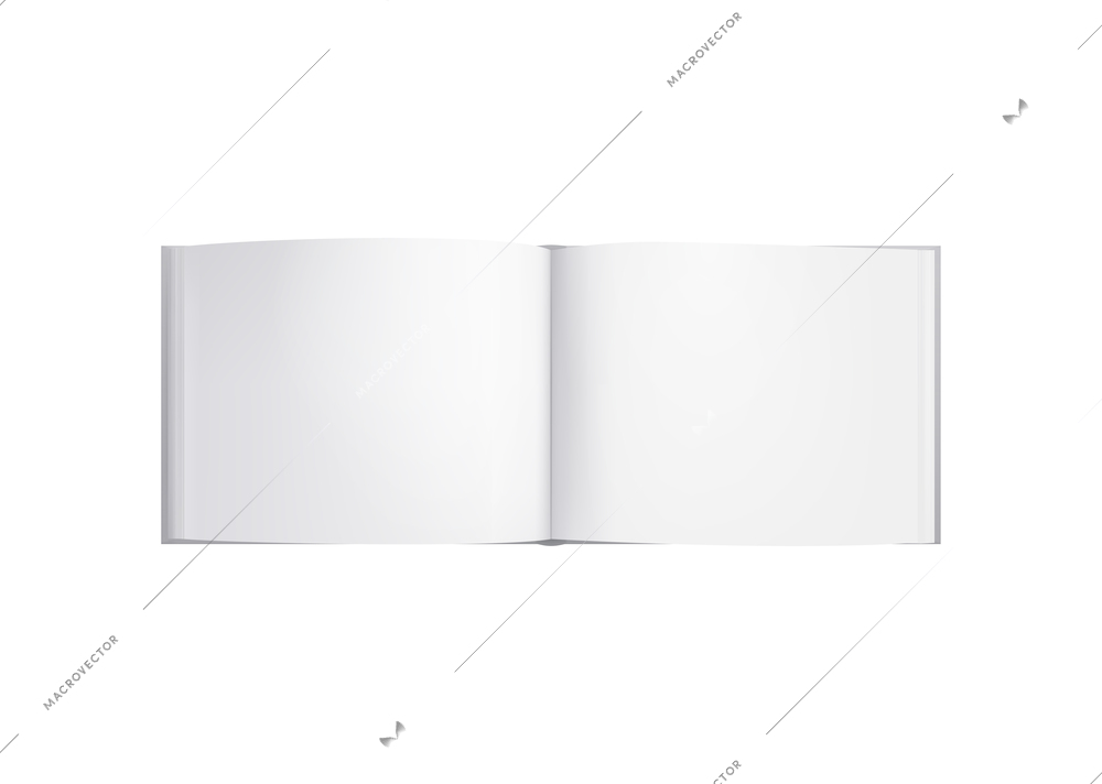 Books albums mockup realistic composition with opened square album with blank pages vector illustration