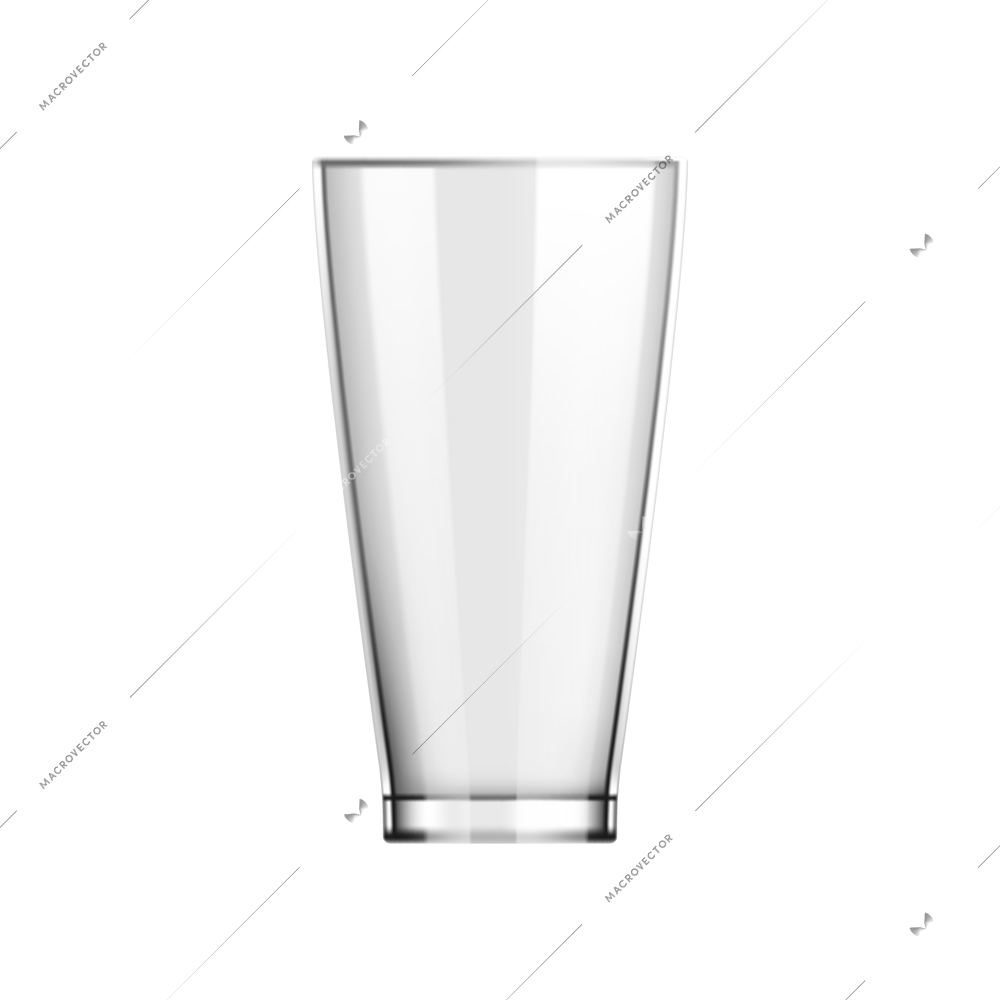 Beer realistic composition with isolated image of tall glass for beer vector illustration