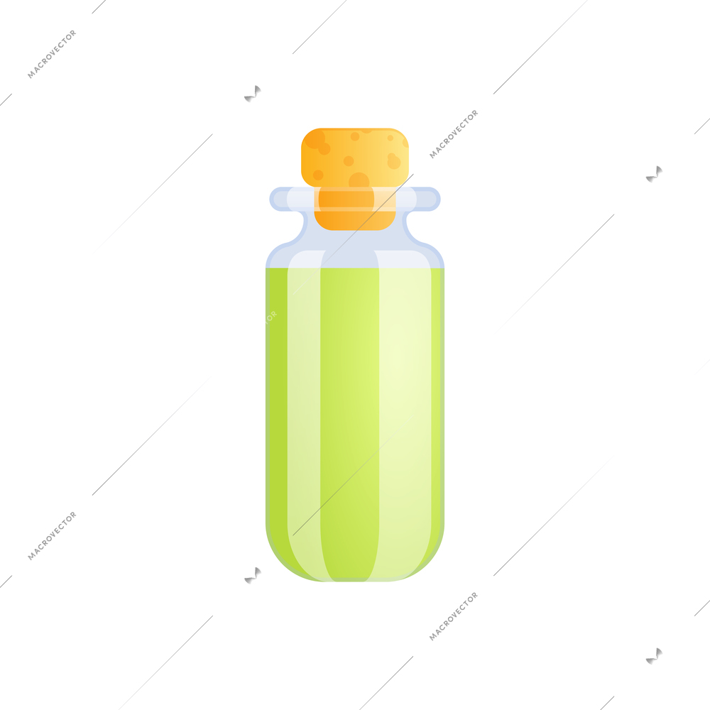 Medical marijuana cannabis drugs flat composition with isolated image of glass jar with green liquid vector illustration