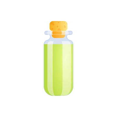 Medical marijuana cannabis drugs flat composition with isolated image of glass jar with green liquid vector illustration