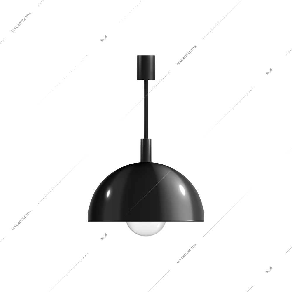 House lighting lamps realistic composition with isolated image of hanging lamp with shade vector illustration