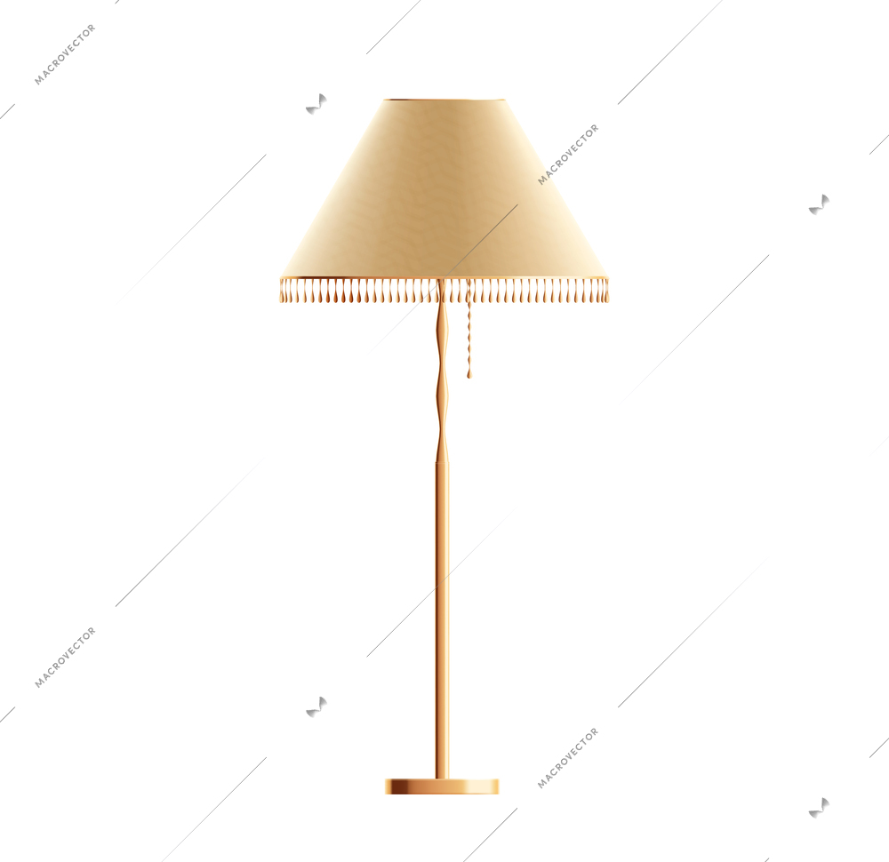 House lighting lamps realistic composition with luxury lamp standing on floor vector illustration