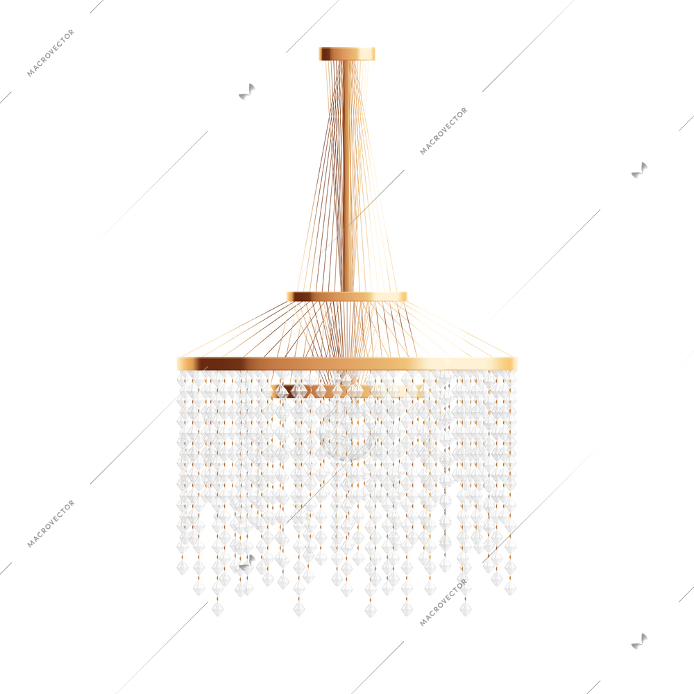 House lighting lamps realistic composition with vertical lamp with cut glass chandelier vector illustration