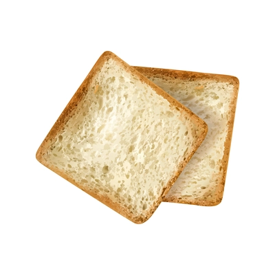 Different bread slices realistic composition with two slices of toast bread vector illustration