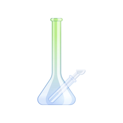 Medical marijuana cannabis drugs flat composition with gradient colored glass bong for smoking vector illustration