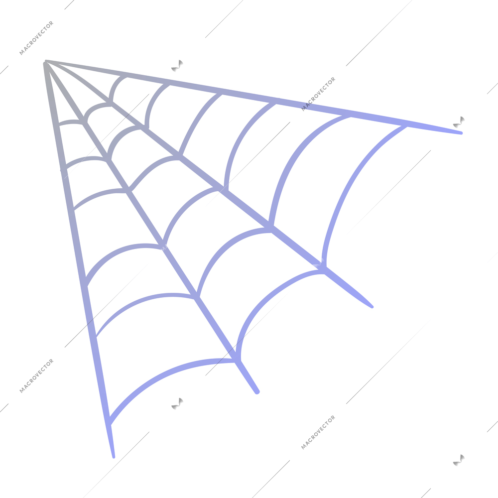 Halloween spiderweb attribute with horror symbols scary vector illustration