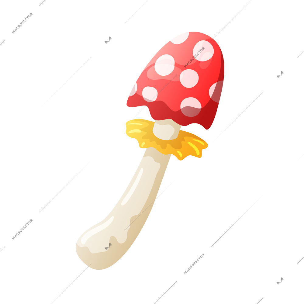 Halloween poisonous mushroom with horror symbols scary colorful vector illustration