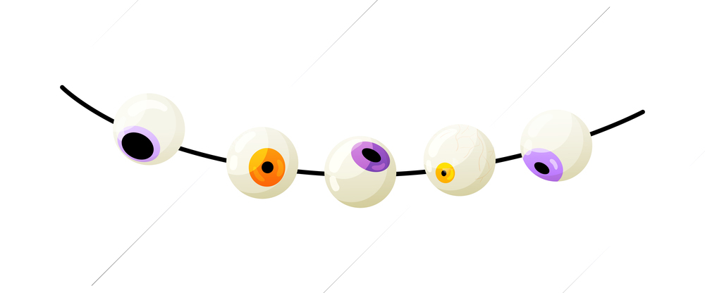 Halloween eyeball with skull spook ghost vector illustration