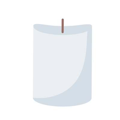 Candle with cozy winter and festive christmas preparations flat recolor vector illustration