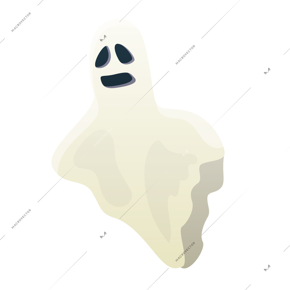 Halloween spook ghost with horror symbols vector illustration