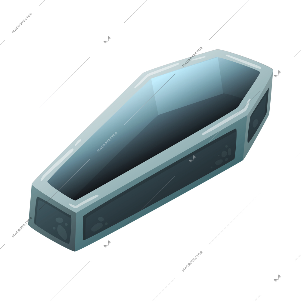 Halloween coffin with horror and rip symbols scary vector illustration