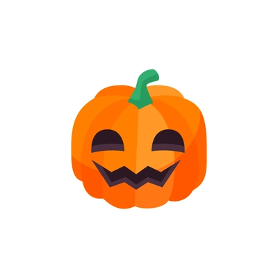 Isometric halloween party composition with isolated image of carved orange pumpkin vector illustration