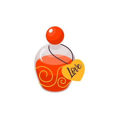 Isometric halloween party composition with ornate jar with love potion liquid vector illustration