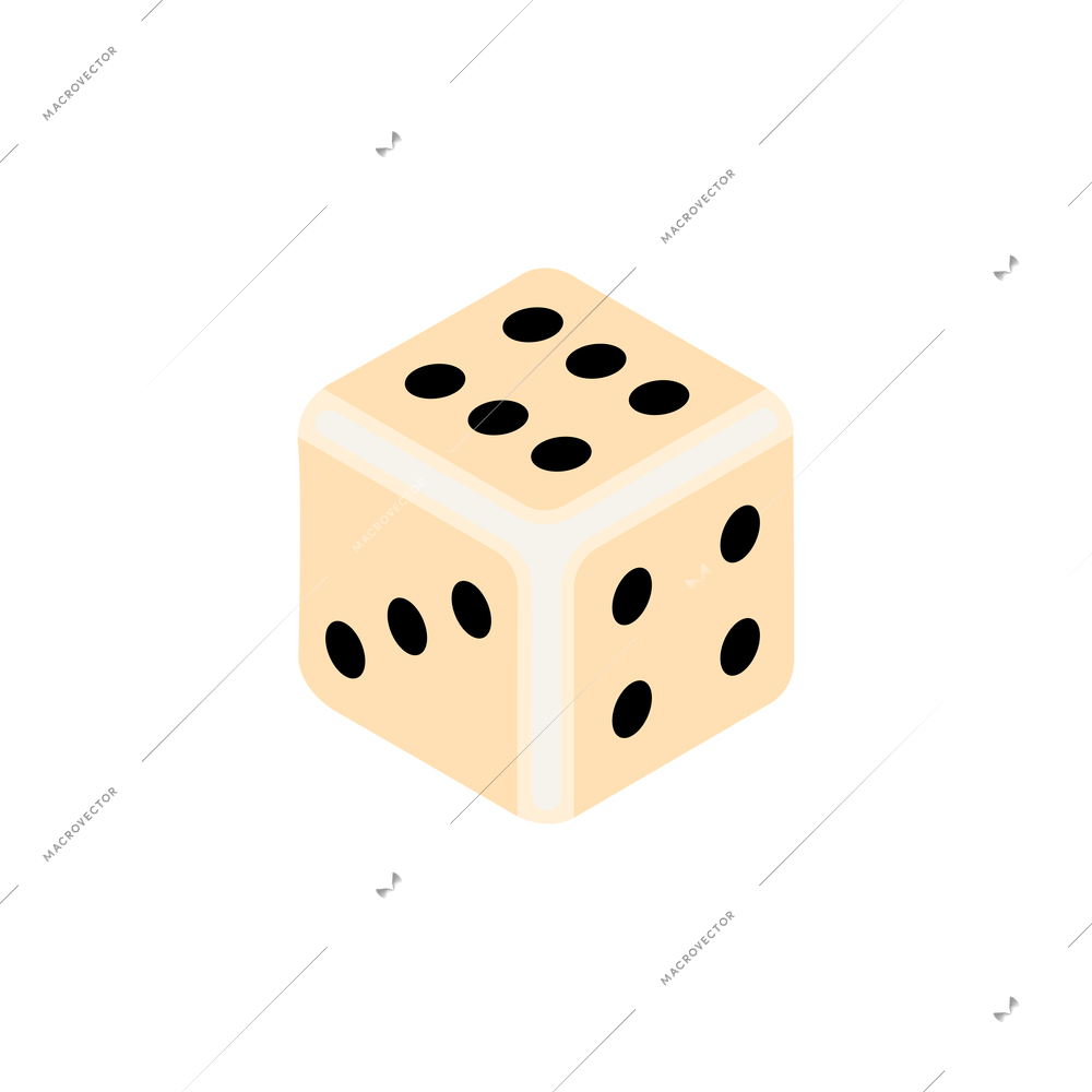 Isometric composition with isolated image of gaming dice on blank background vector illustration