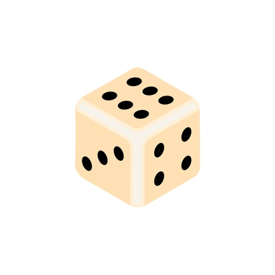 Isometric composition with isolated image of gaming dice on blank background vector illustration