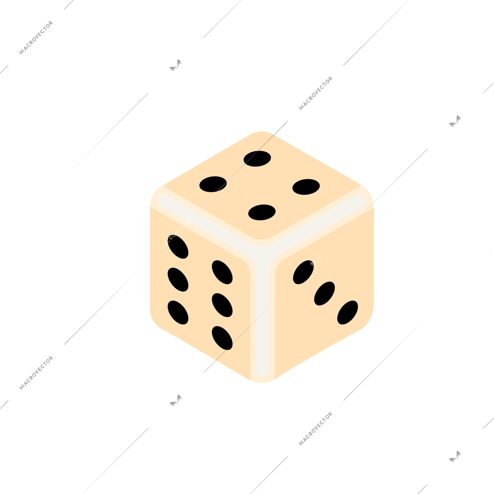 Isometric online casino composition with image of gambling dice isolated on blank background vector illustration