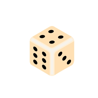 Isometric online casino composition with image of gambling dice isolated on blank background vector illustration