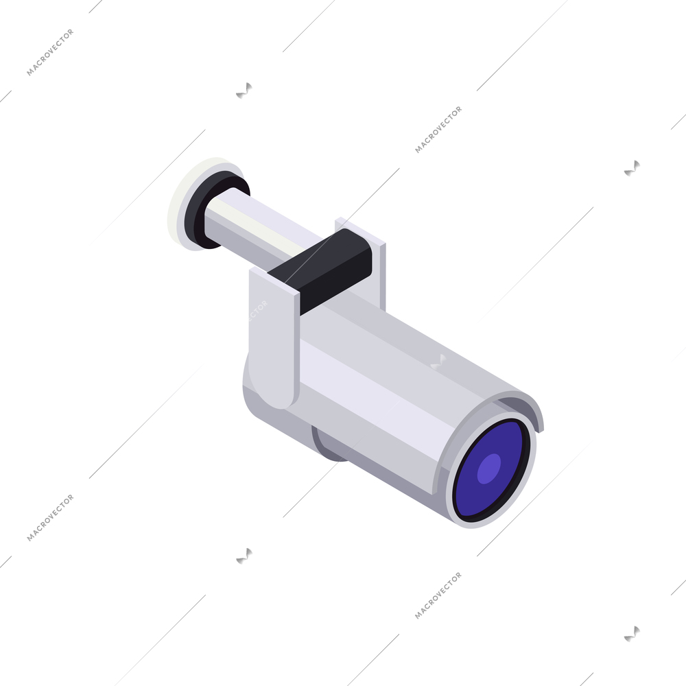 Isometric composition with isolated image of wall mounted surveillance camera vector illustration