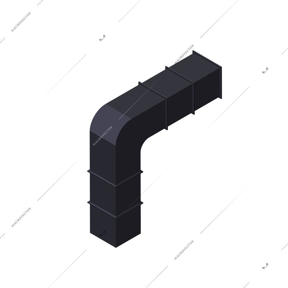 Data center isometric composition with image of tube for removing heat vector illustration