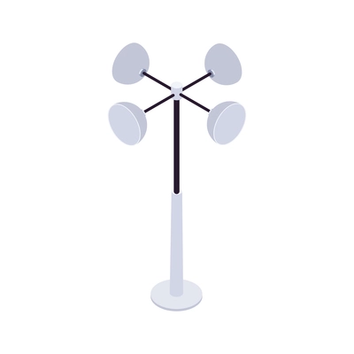 Meteorology weather forecast isometric composition with spinning vane for wind speed detection vector illustration