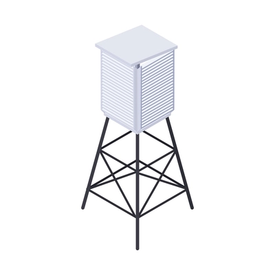 Meteorology weather forecast isometric composition with isolated view of meteo unit vector illustration