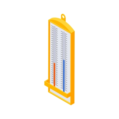 Meteorology weather forecast isometric composition with view of barometer with linear gauge vector illustration