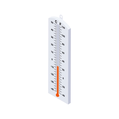 Isometric composition with image of street thermometer for outdoor use checking weather vector illustration