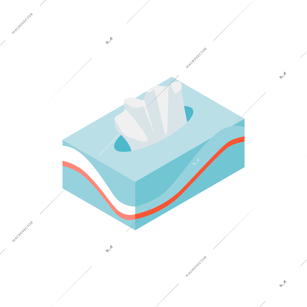 Isometric composition with pack of tissue napkins on blank background vector illustration