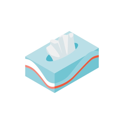 Isometric composition with pack of tissue napkins on blank background vector illustration