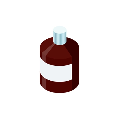 Isometric composition with isolated image of medical jar for liquids vector illustration