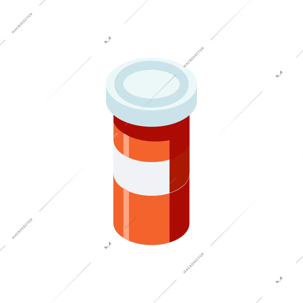 Isometric composition with isolated image of pharmaceutical pills packaging vector illustration