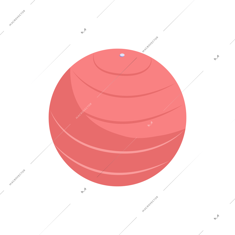 Fracture flat composition with image of huge rubber ball for physical recreation vector illustration