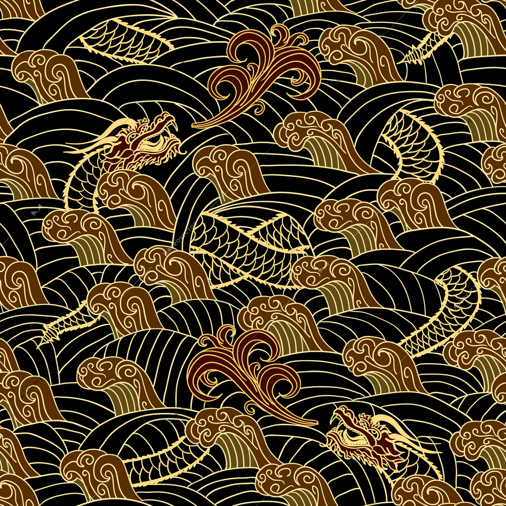 Oriental asian traditional seamless pattern vector illustration