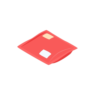 Isometric post composition with isolated image of small pack with parcel vector illustration