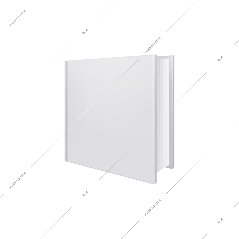 Books albums mockup realistic composition with view of square shaped album vector illustration