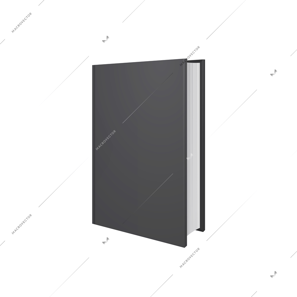 Black books mockup composition with realistic image of book isolated on blank background vector illustration