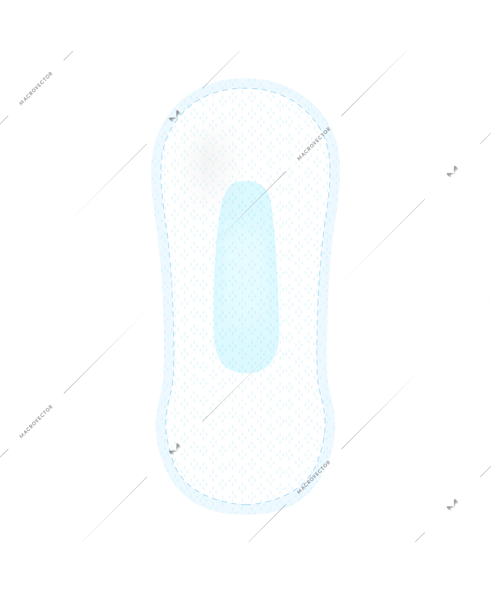 Realistic feminine hygiene composition with female hygiene pad on blank background vector illustration