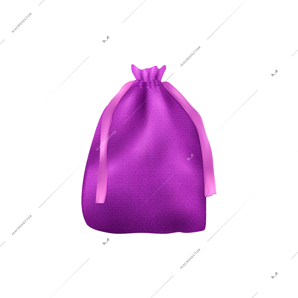 Realistic feminine hygiene composition with isolated image of soft pink bag for cosmetic products vector illustration