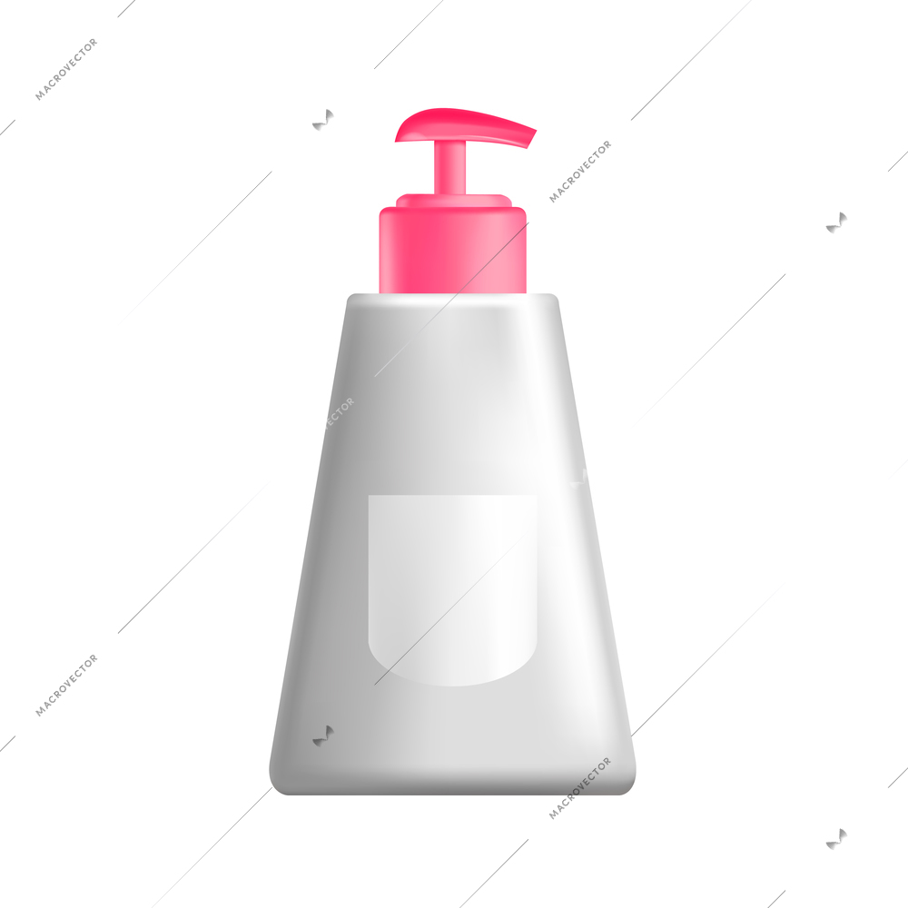 Realistic feminine hygiene composition with image of tube with spray cap vector illustration