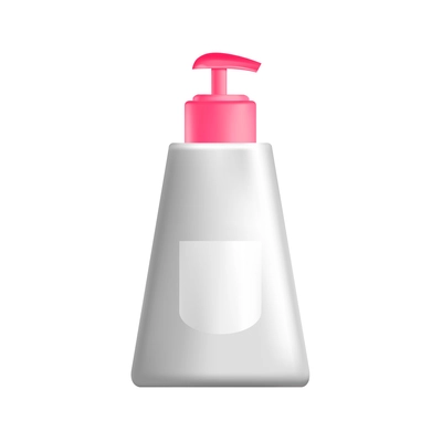 Realistic feminine hygiene composition with image of tube with spray cap vector illustration