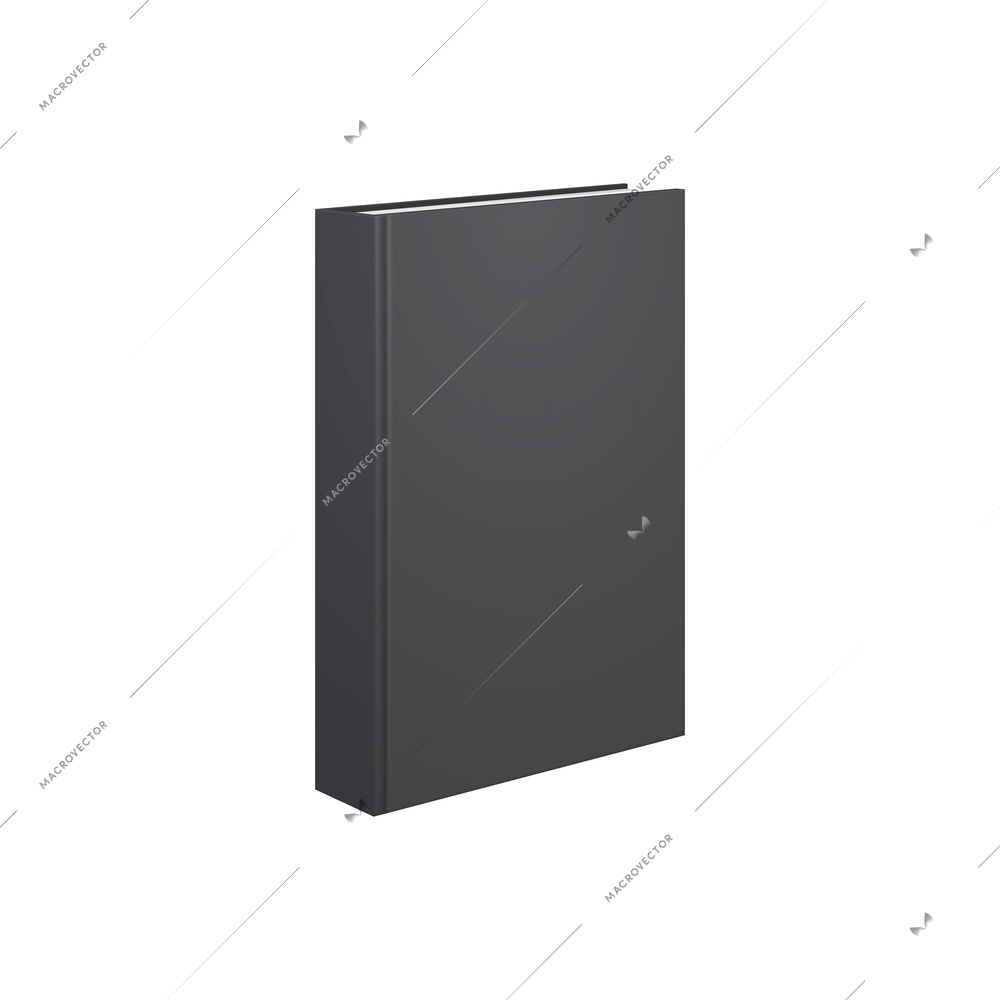 Black books mockup composition with realistic isolated image of dark covered book vector illustration