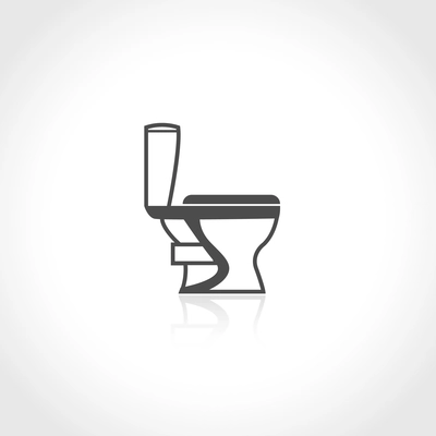 Toilet bowl plumbing icon isolated on white background vector illustration.