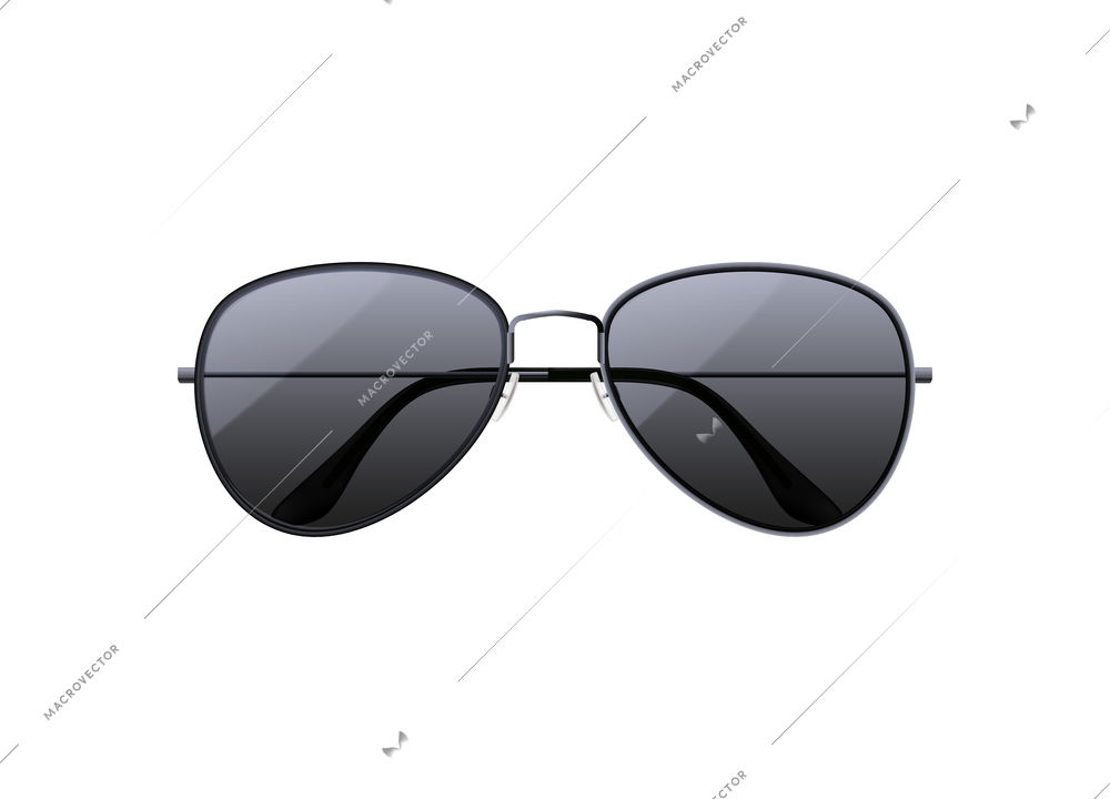 Realistic trendy male or female black sunglasses vector illustration