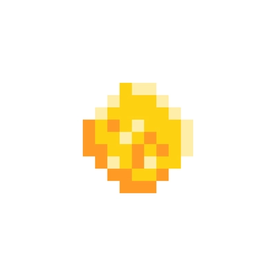 Yellow flat 8 bit pixel arcade computer game icon vector illustration