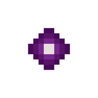 Purple element from old pixel computer game flat vector illustration