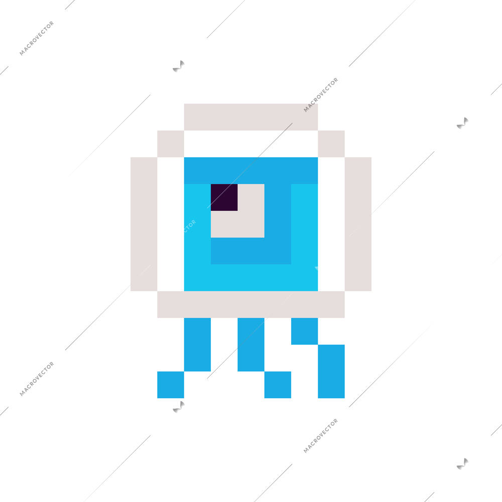 Pixel arcade game flat icon on white background vector illustration